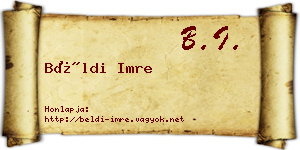 Béldi Imre névjegykártya